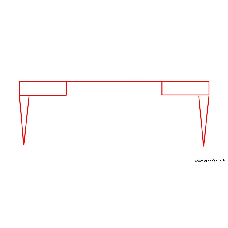 bureau 1tiroir. Plan de 0 pièce et 0 m2