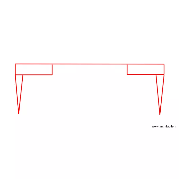 bureau 1tiroir. Plan de 
