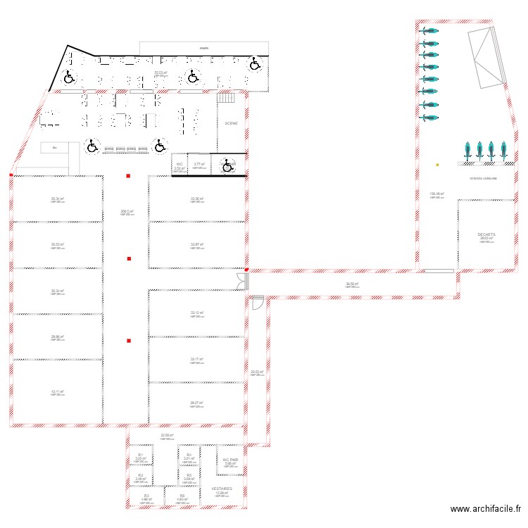 REIMS IMPLATATION 2. Plan de 29 pièces et 899 m2