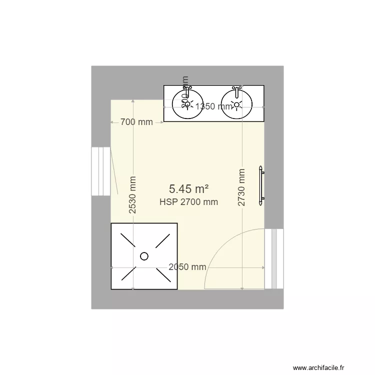 Belaubre sdb bas existant. Plan de 