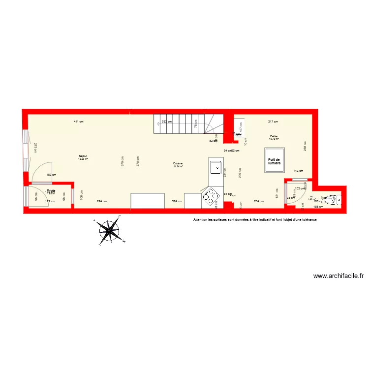 BI 5125 RDC cot&eacute;. Plan de 