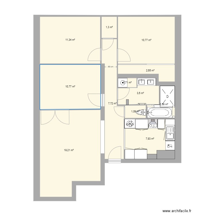 Plan eastman actuel 1 sdb version caro. Plan de 0 pièce et 0 m2