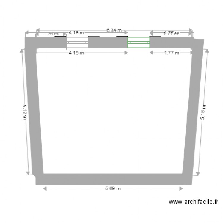 mur chambres 1er etage. Plan de 0 pièce et 0 m2