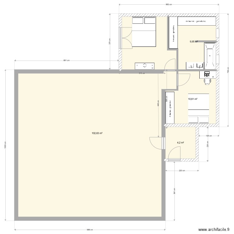 chavigny  extension anto suite parentale. Plan de 0 pièce et 0 m2