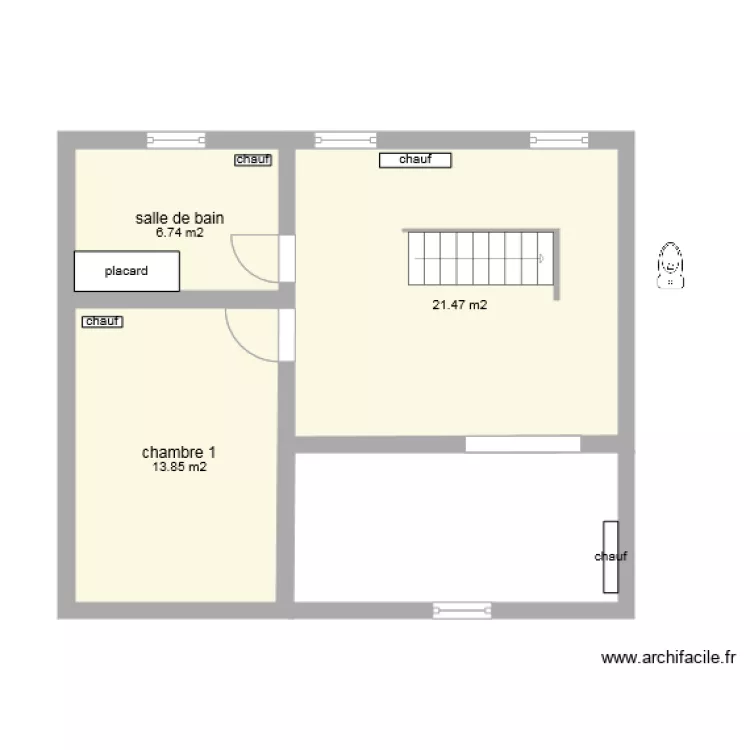 triel appart Haut etage chambres. Plan de 