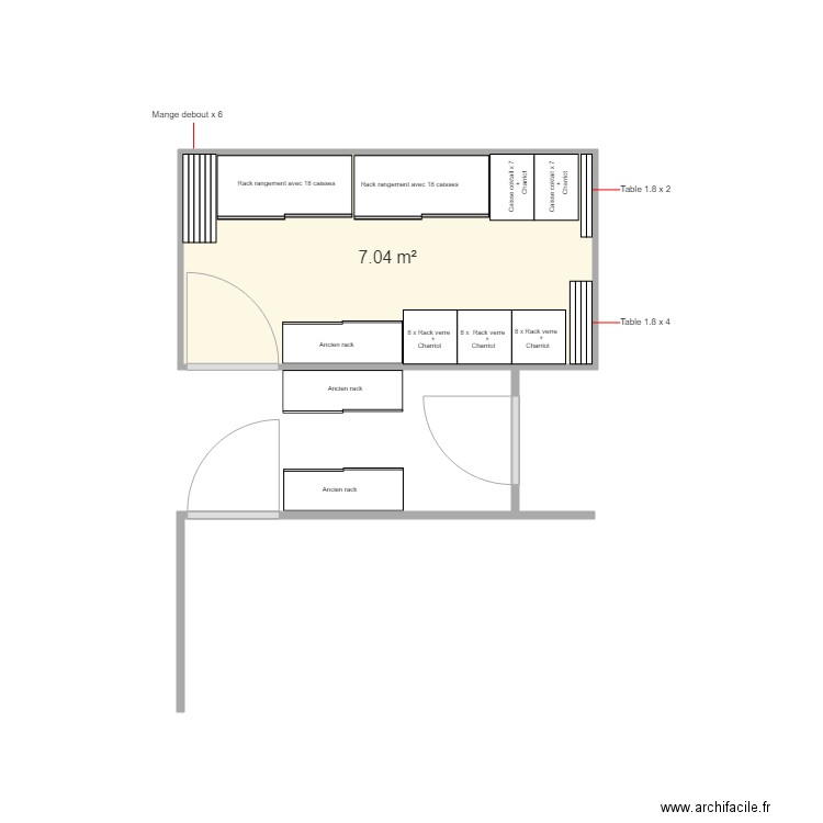 piece traiteur. Plan de 0 pièce et 0 m2