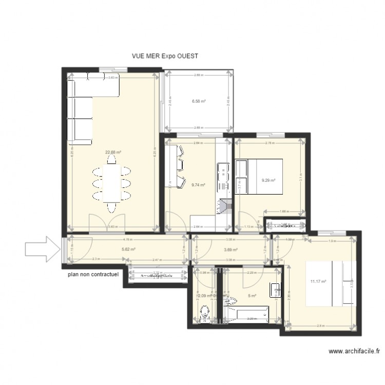 F3 Montana. Plan de 0 pièce et 0 m2