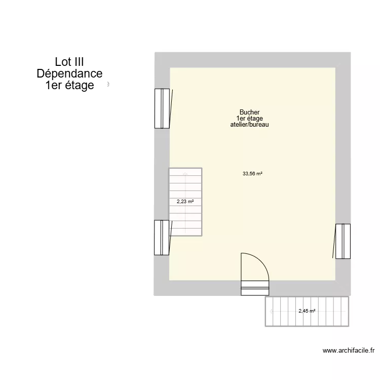 Lot III 1er &eacute;tage du bucher. Plan de 