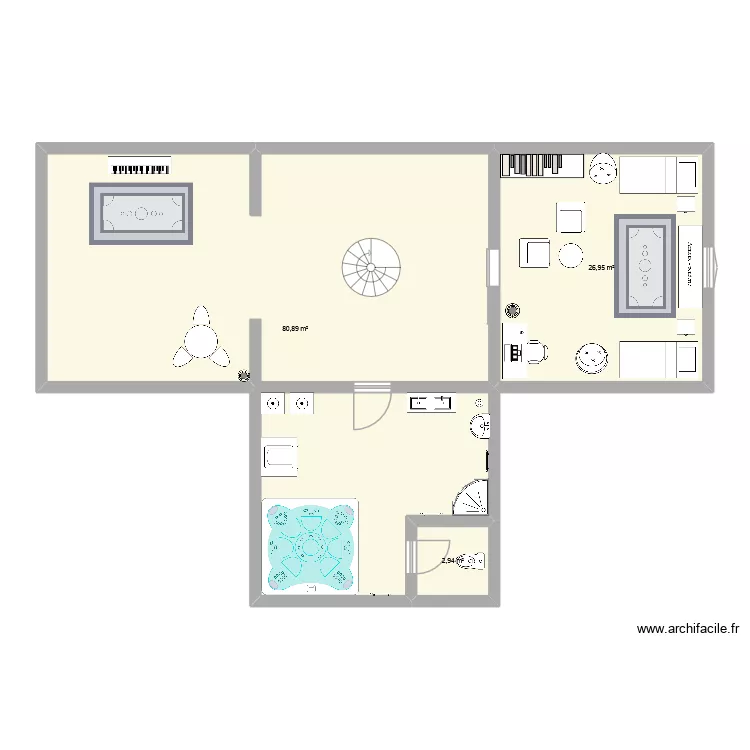 Premier &eacute;tage. Plan de 3  et 111 m²