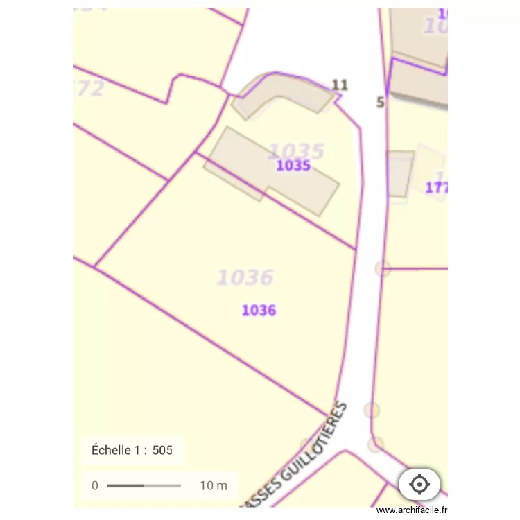 plan masse Vouvant 1/500. Plan de 
