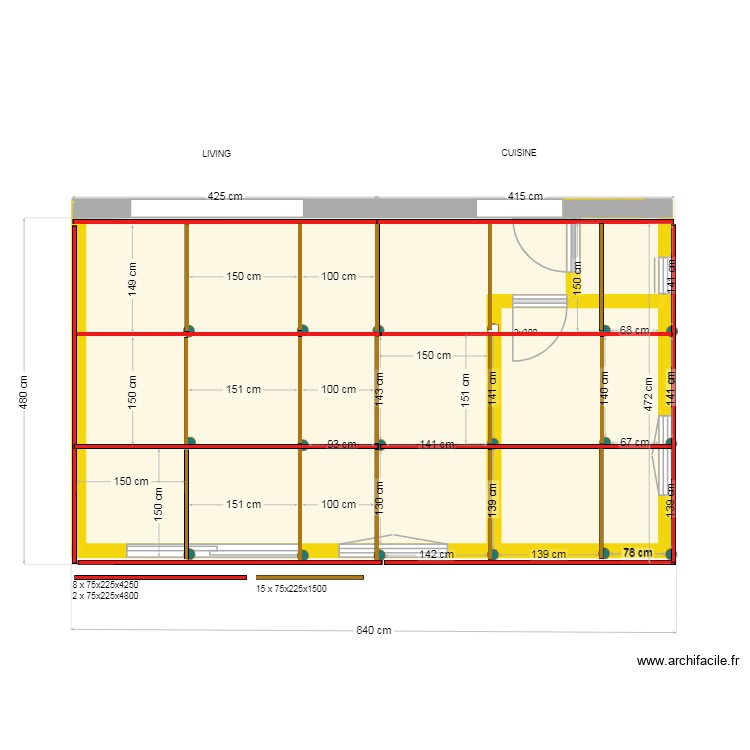 Projet Baton V5 implantation structure 10.12.25. Plan de 0 pièce et 0 m2