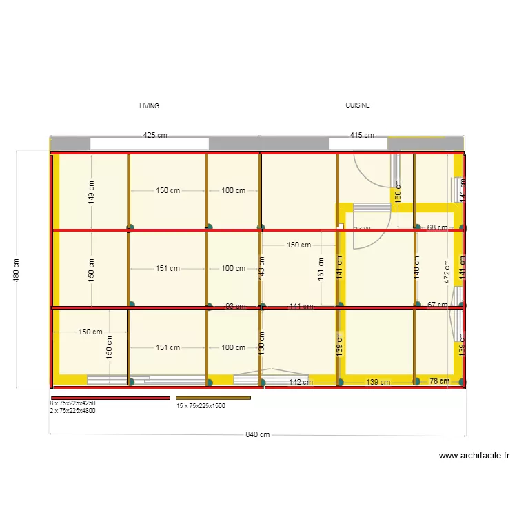 Projet Baton V5 implantation structure 10.12.25. Plan de 3 et 35 m² Projet Baton V5 implantation structure 10.12.25. Plan de 3 et 35 m²