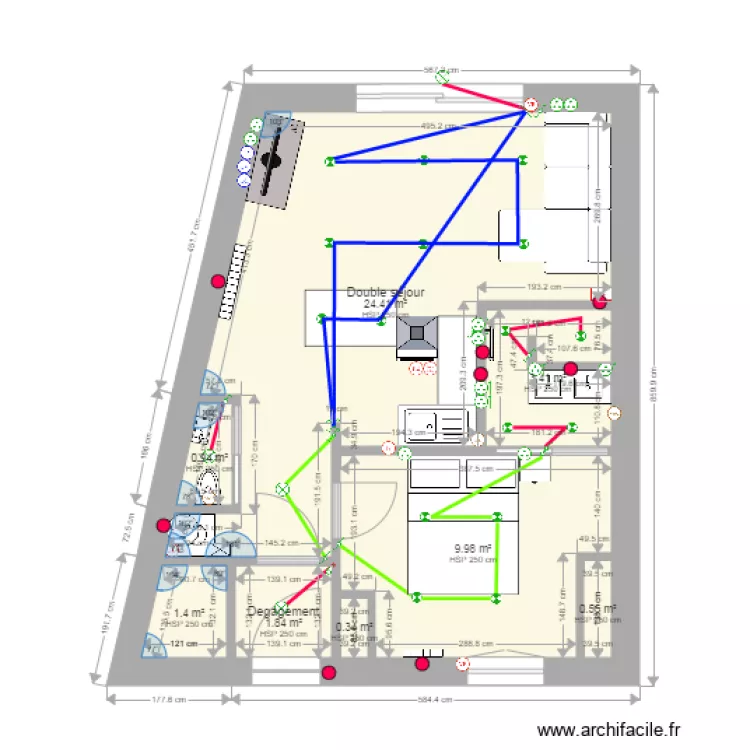 Appart 1 Electricité. Plan de Appart 1 Electricité. Plan de