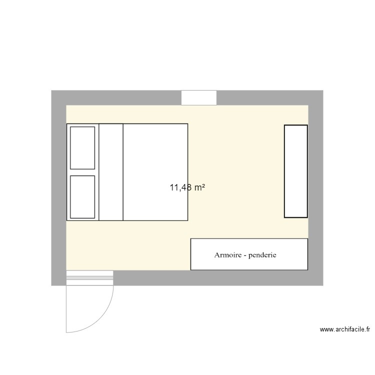 chambre 1. Plan de 1 pièce et 11 m2