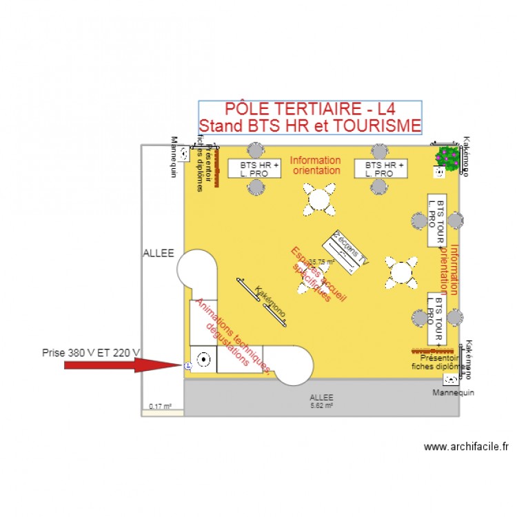 Pole tertiaire BTS HR  TOUR. Plan de 0 pièce et 0 m2