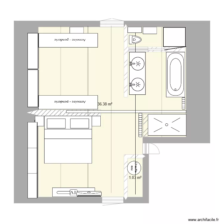 grenier amenager. Plan de 