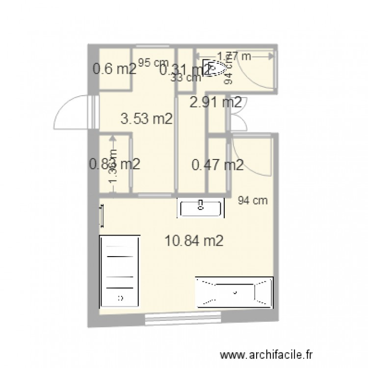 plan SDB. Plan de 0 pièce et 0 m2