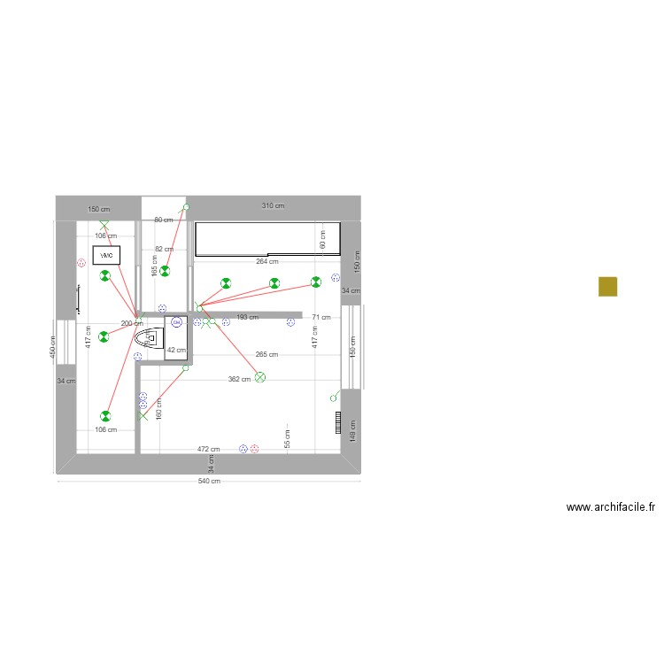 Extension Chambre - Plan elec . Plan de 0 pièce et 0 m2