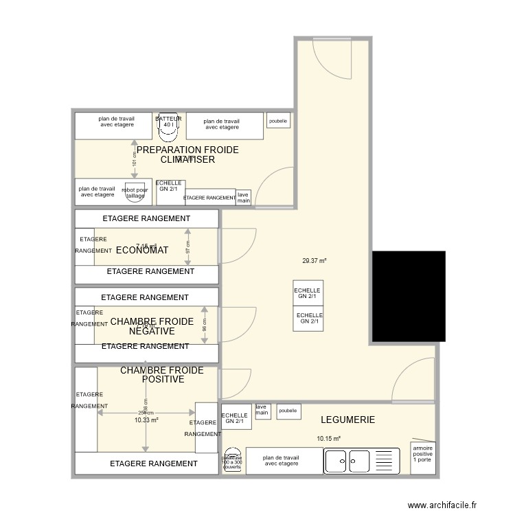 reserve cuisine prepa froide. Plan de 0 pièce et 0 m2