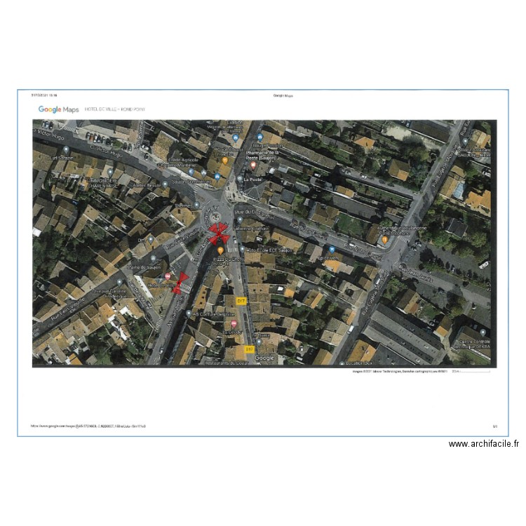 Hôtel de ville et rond point SAUJON. Plan de 0 pièce et 0 m2