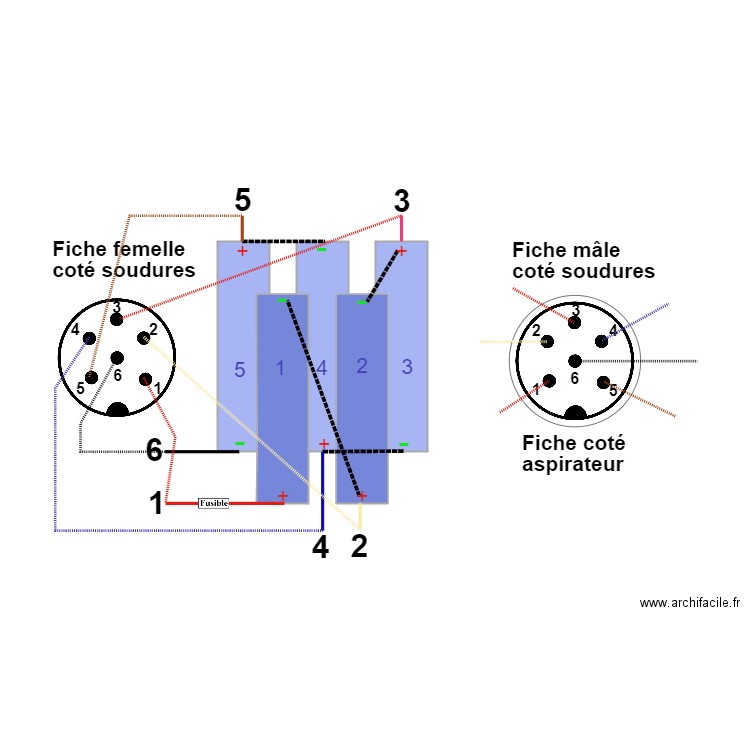 Batterie aspirateur 04. Plan de 5 pièces et 17 m2