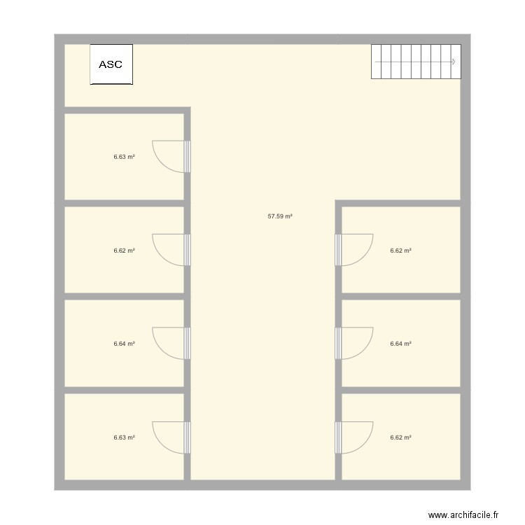 Truc techno étage 1. Plan de 0 pièce et 0 m2