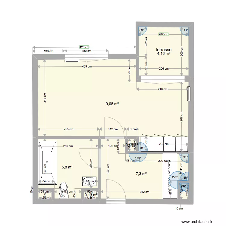 studio. Plan de 