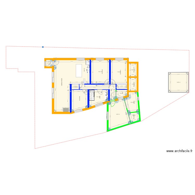 LP Gardanne extension. Plan de 14 pièces et 130 m2
