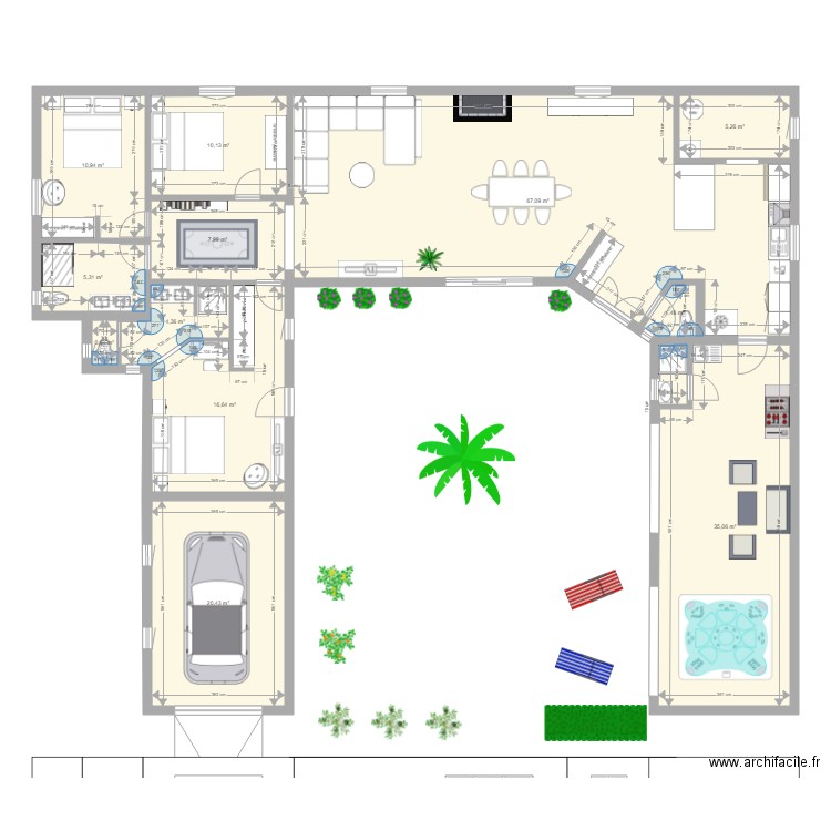 maison 2. Plan de 12 pièces et 186 m2