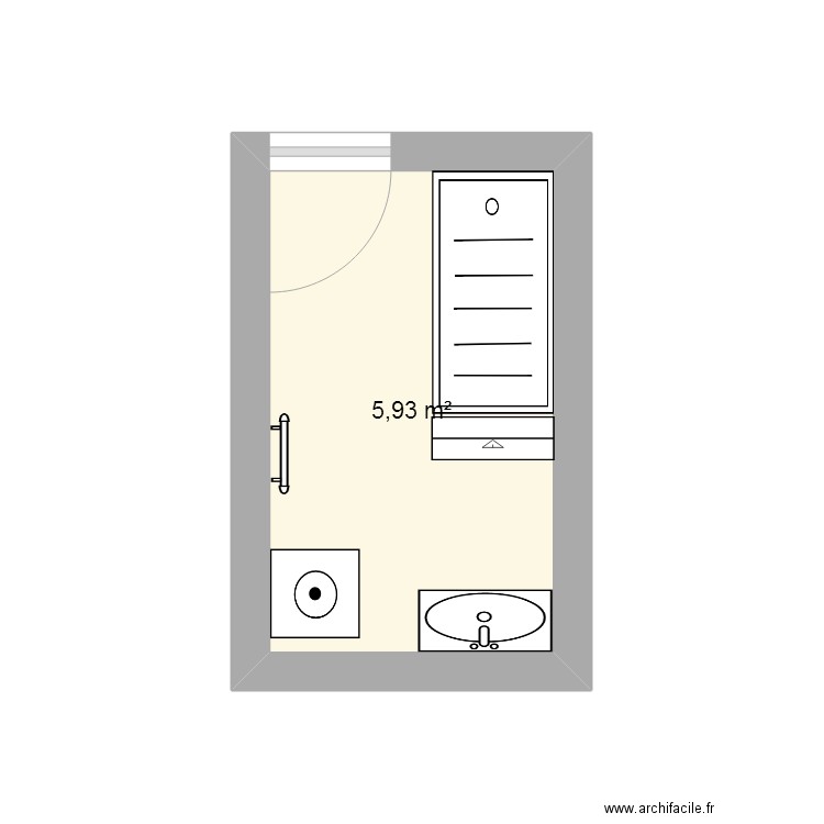 salle de bain sophie. Plan de 1 pièce et 6 m2