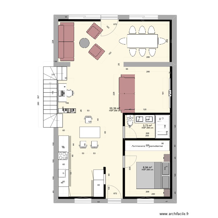 12 rogue 3. Plan de 3 pièces et 83 m2