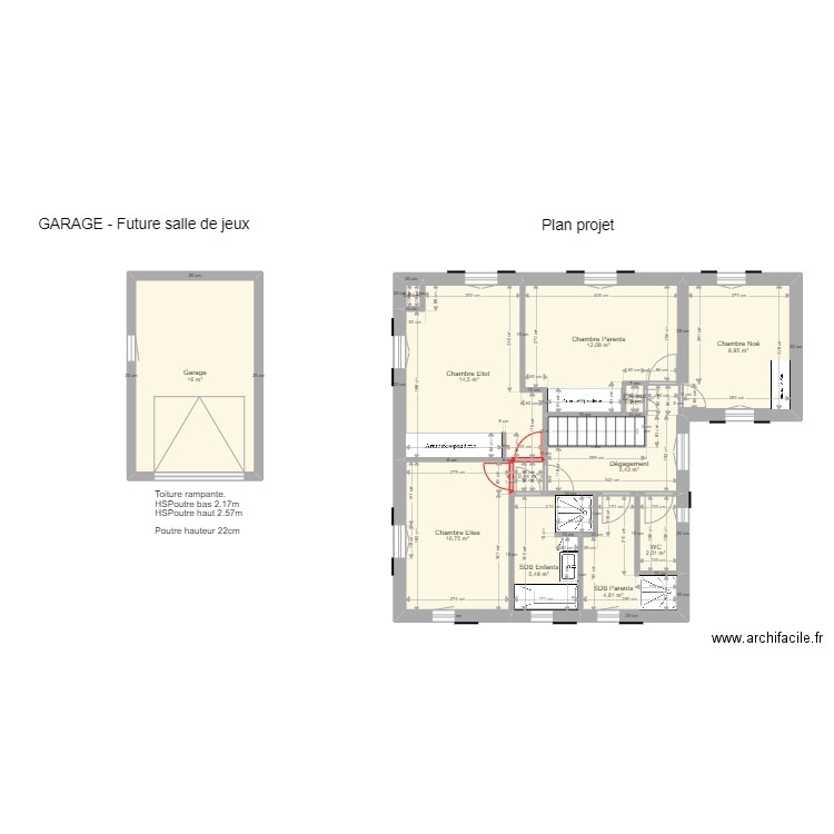 Grech v4 projet. Plan de 13 pièces et 83 m2