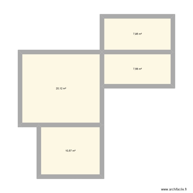 De montbell etage. Plan de 4 pièces et 46 m2