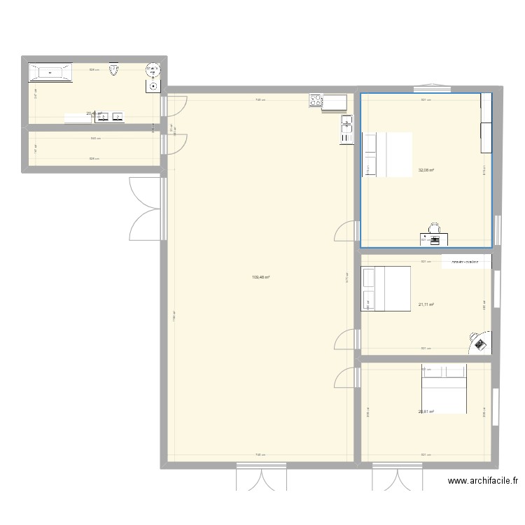 labenne. Plan de 5 pièces et 204 m2