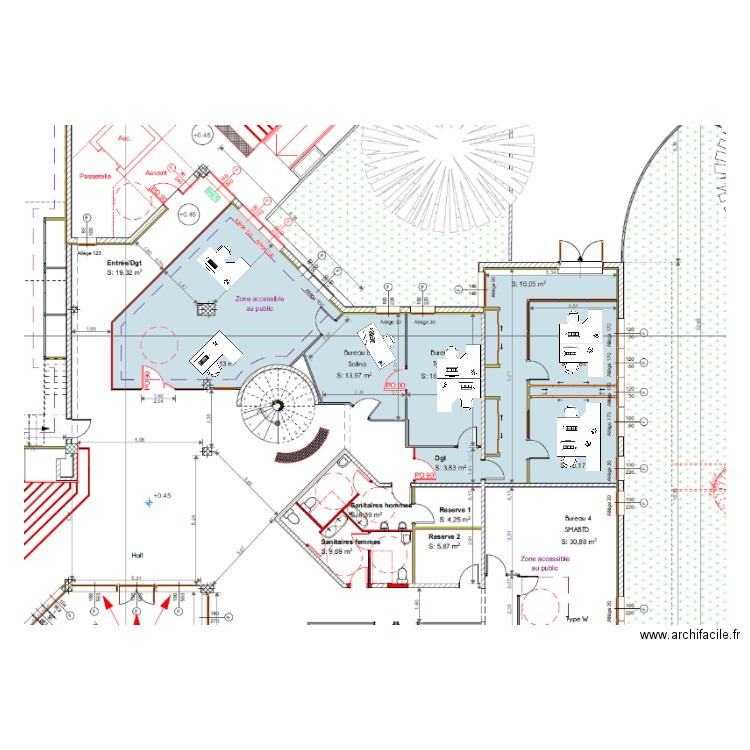 bureau Aux. Plan de 0 pièce et 0 m2