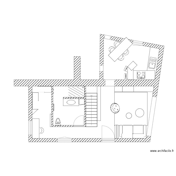 Plan implantation RDC projet pro 3. Plan de 0 pièce et 0 m2