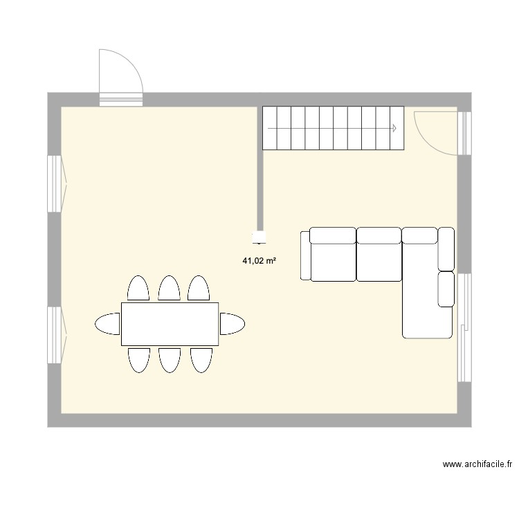 SALON. Plan de 1 pièce et 41 m2