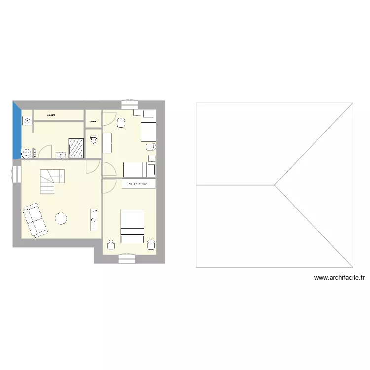 grenier pornic meubl&eacute;. Plan de 