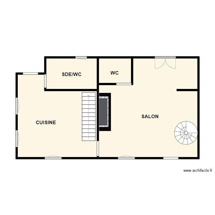 CALVACHE RDC. Plan de 2 pièces et 62 m2