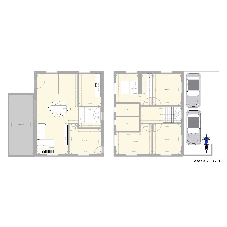 edu1. Plan de 10 pièces et 158 m2