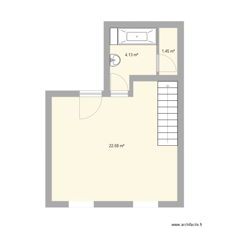 Appartement St Cyprien. Plan de 3 pièces et 28 m2