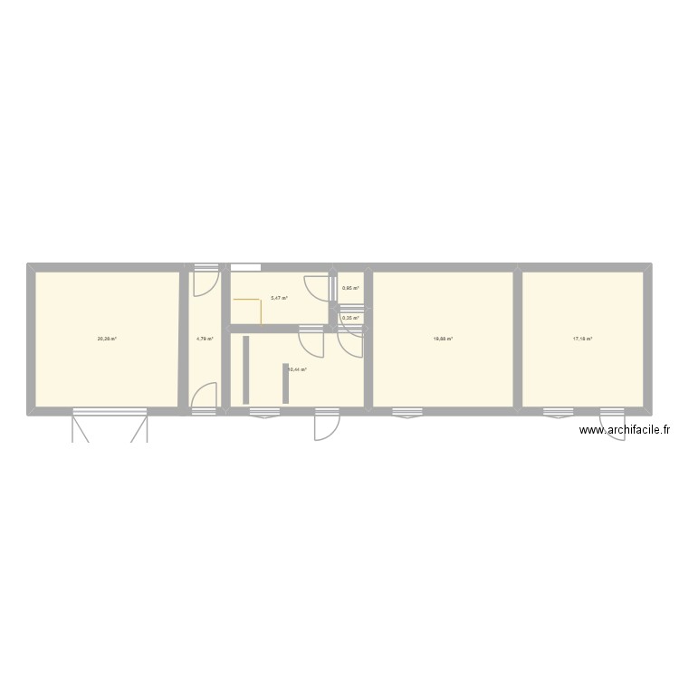 Plan avec portes et fenetres_ Villiers Le M. Plan de 8 pièces et 79 m2