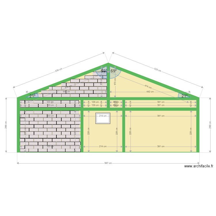 Facade Ouest. Plan de 0 pièce et 0 m2