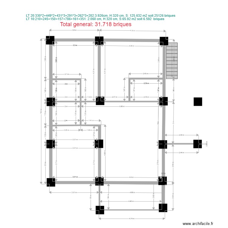 estimation nombre de briques. Plan de 0 pièce et 0 m2