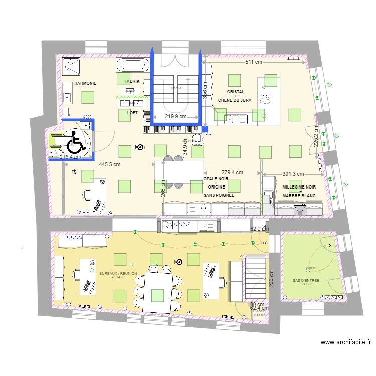 MARMONTEL RDC Bureaux Showroom V4. Plan de 0 pièce et 0 m2