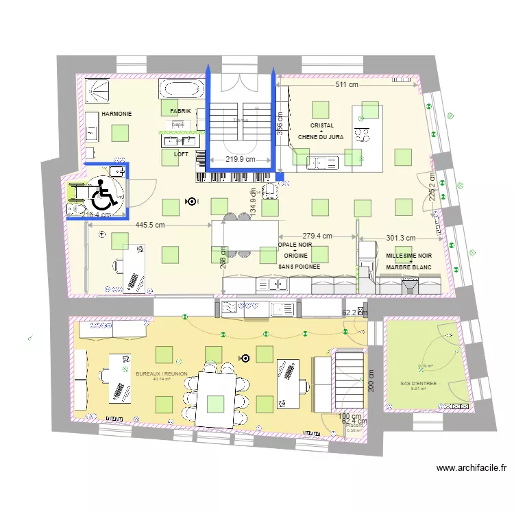 MARMONTEL RDC Bureaux Showroom V4. Plan de MARMONTEL RDC Bureaux Showroom V4. Plan de