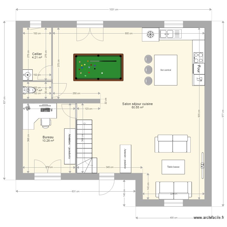 dalmat 150. Plan de 4 pièces et 76 m2