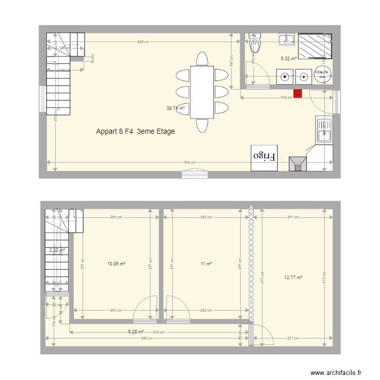 pierre de bresse Le moulin Appart 8 F4 3 eme Etage. Plan de 0 pièce et 0 m2