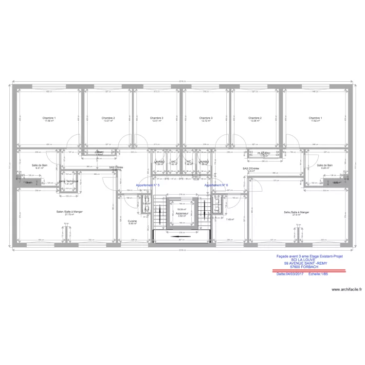Hocin avent 3 eme etage existant projet 1. Plan de 