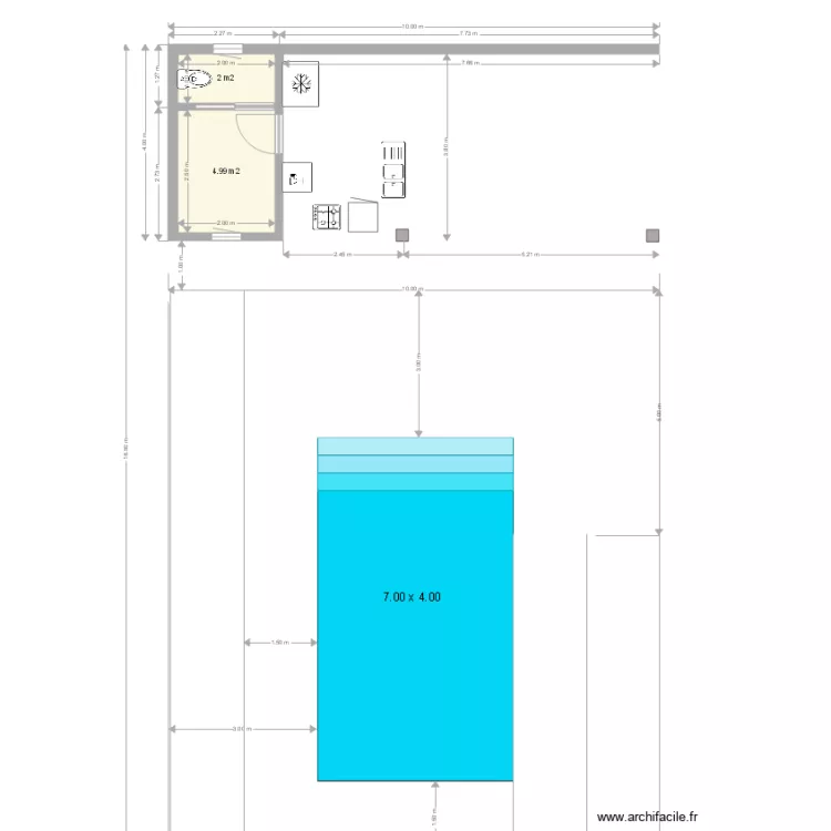 pool house piscine mob. Plan de 